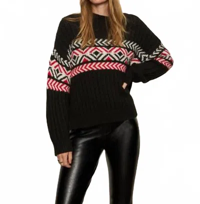 SANCTUARY SEND IT SWEATER IN BLACK MULTI