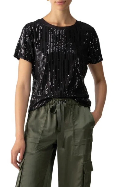 Sanctuary Sequin Perfect T-shirt In Black