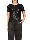 Sanctuary Sequin Perfect Tee In Mink In Gray