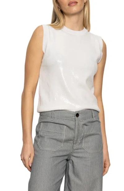 Sanctuary Sequin Sweater Vest In White