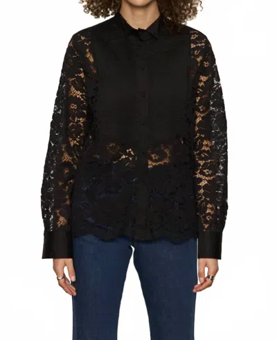 Sanctuary Serendipity Lace Tuxedo Shirt In Black