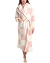 Sanctuary Women's Belted Checkered Fleece Robe In Pink