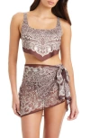 Sanctuary Sheer Mesh Cover-up Pareo In Brown