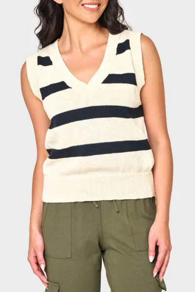 Sanctuary Shell Sweater In Eco Natural Black Stripe In Multi