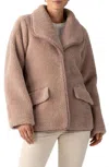 Sanctuary Holly High Pile Fleece Jacket In Gold