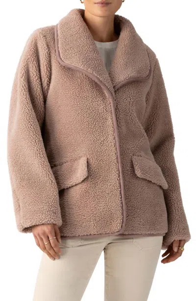 Sanctuary Holly High Pile Fleece Jacket In Feather