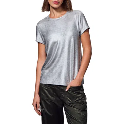 Sanctuary Shine Perfect T-shirt In Liquid Silver