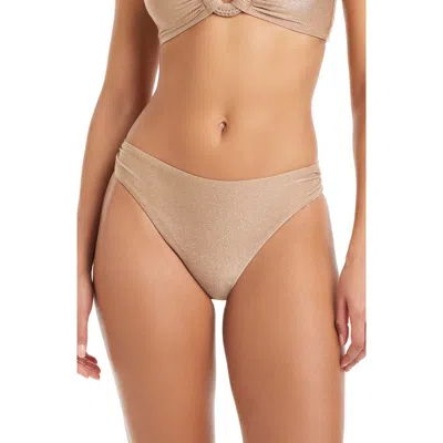 Sanctuary Shirred Hipster Bikini Bottoms In Brown