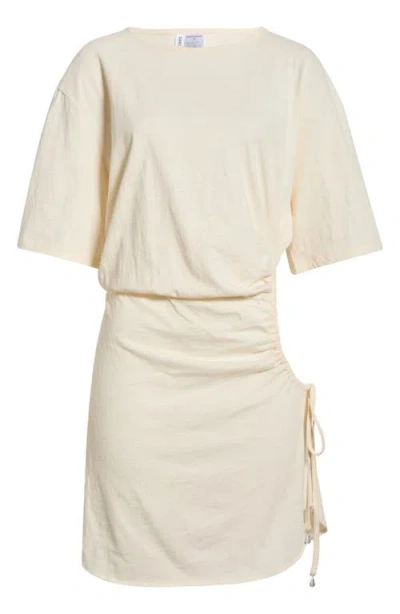 Sanctuary Shirred Side Cover-up Shirt Dress In White