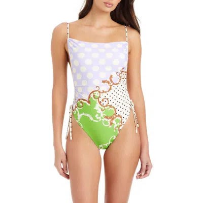 Sanctuary Shirred Side One-piece Swimsuit In Multi