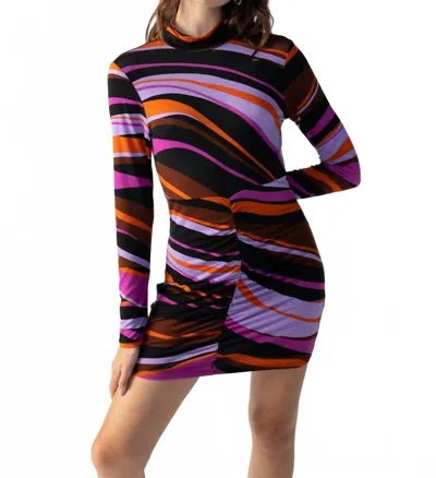 Sanctuary Shirred Skirt Bodycon Mini Dress In Gravity In Multi