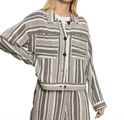 Sanctuary Shoreside Jacket In Atlantic Stripe In Gray