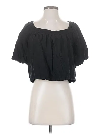 Pre-owned Sanctuary Short Sleeve Blouse In Black