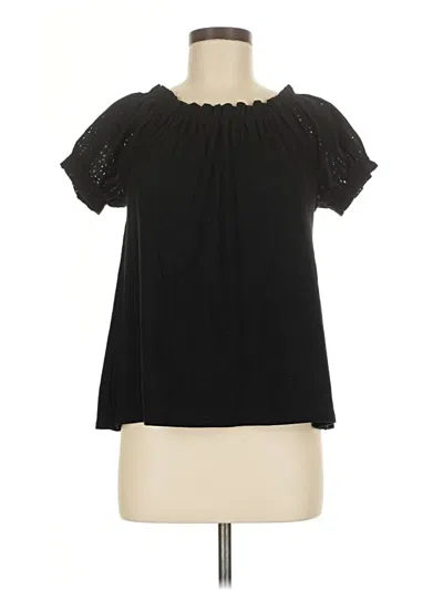 Pre-owned Sanctuary Short Sleeve Blouse In Black