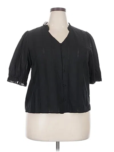 Pre-owned Sanctuary Short Sleeve Blouse In Black