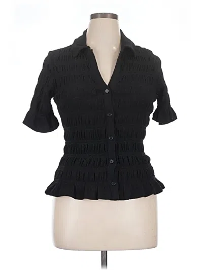 Pre-owned Sanctuary Short Sleeve Blouse In Black