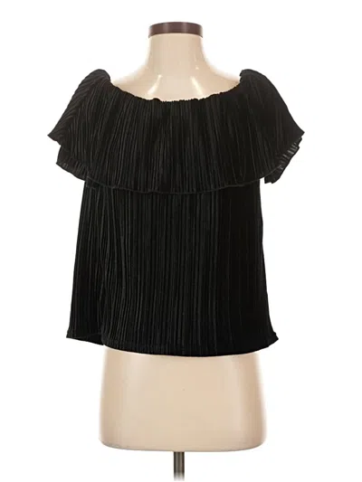 Pre-owned Sanctuary Short Sleeve Blouse In Black