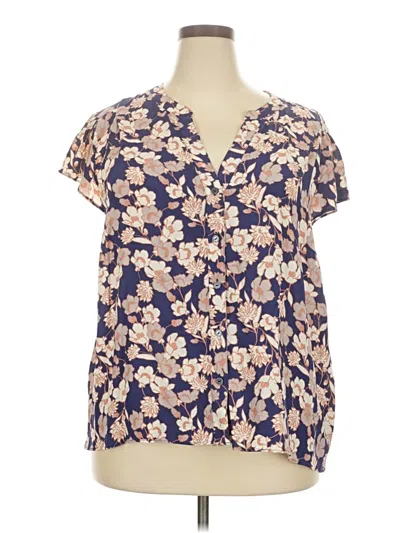 Pre-owned Sanctuary Short Sleeve Blouse In Blue