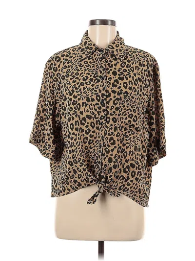 Pre-owned Sanctuary Short Sleeve Blouse In Brown