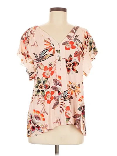 Pre-owned Sanctuary Short Sleeve Blouse In Brown
