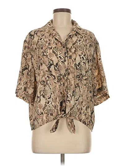Pre-owned Sanctuary Short Sleeve Blouse In Brown