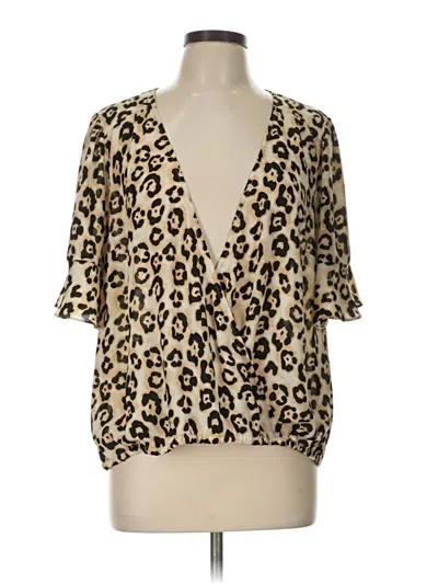 Pre-owned Sanctuary Short Sleeve Blouse In Brown