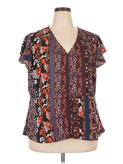 Pre-owned Sanctuary Short Sleeve Blouse In Brown