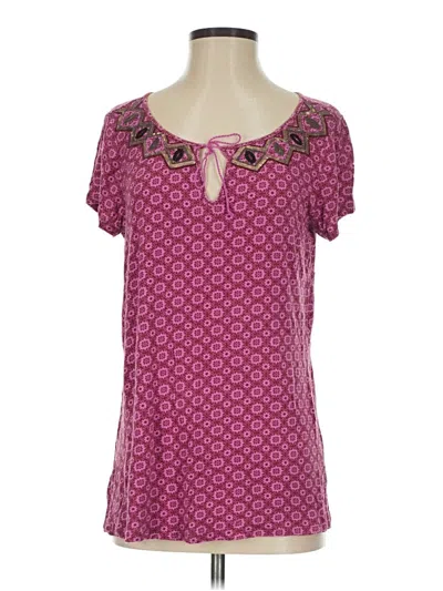 Pre-owned Sanctuary Short Sleeve Blouse In Burgundy