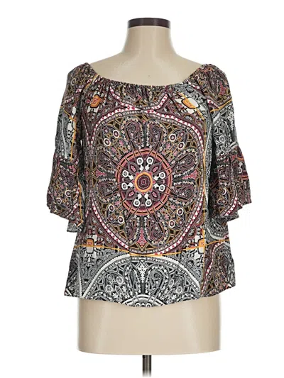 Pre-owned Sanctuary Short Sleeve Blouse In Gray