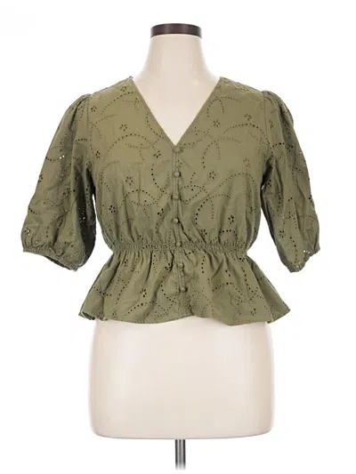 Pre-owned Sanctuary Short Sleeve Blouse In Green