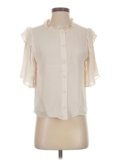 Pre-owned Sanctuary Short Sleeve Blouse In Ivory