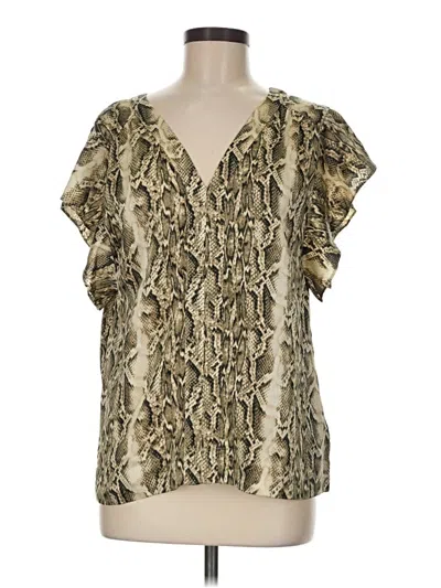 Pre-owned Sanctuary Short Sleeve Blouse In Tan