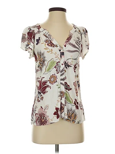 Pre-owned Sanctuary Short Sleeve Blouse In White