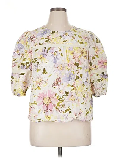 Pre-owned Sanctuary Short Sleeve Blouse In White