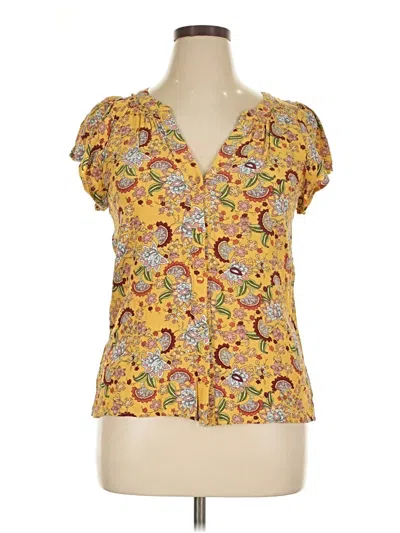 Pre-owned Sanctuary Short Sleeve Blouse In Yellow