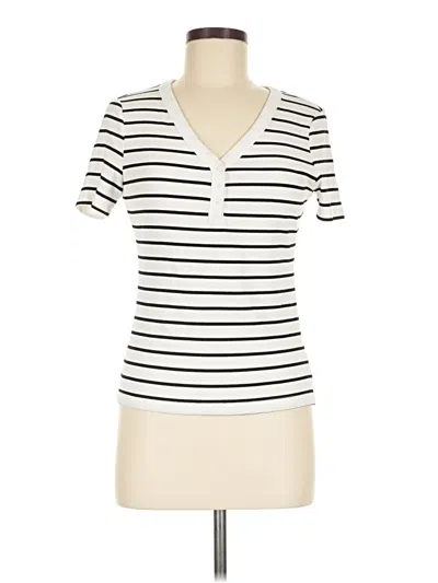 Pre-owned Sanctuary Short Sleeve Henley Shirt In Ivory