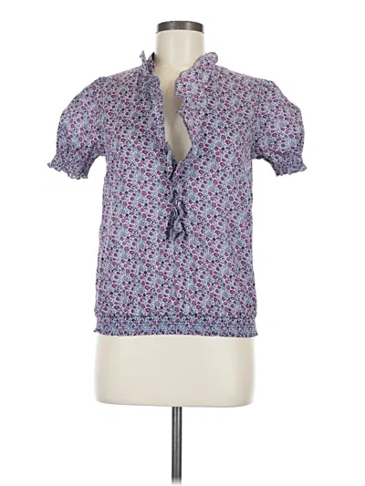 Pre-owned Sanctuary Short Sleeve Henley Shirt In Purple