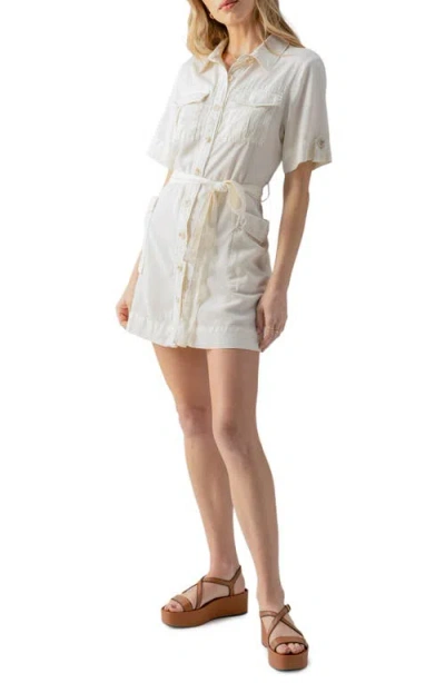 Sanctuary Short Sleeve Mini Shirtdress In Birch