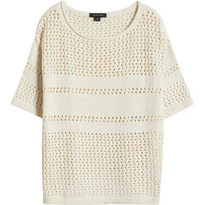 SANCTUARY SANCTUARY SHORT SLEEVE OPEN STITCH COTTON SWEATER