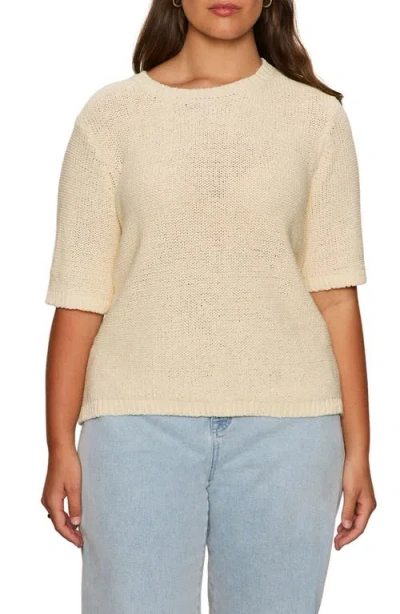 SANCTUARY SANCTUARY SHORT SLEEVE OPEN-STITCH SWEATER
