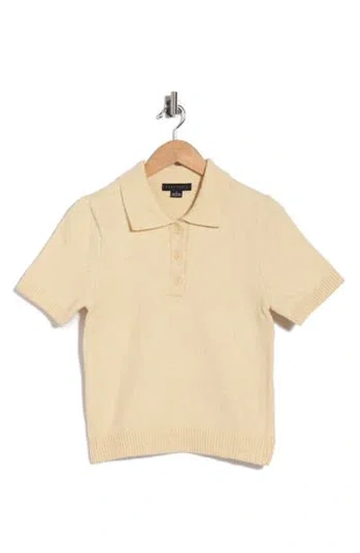 Sanctuary Short Sleeve Polo Sweater In Butter Yellow