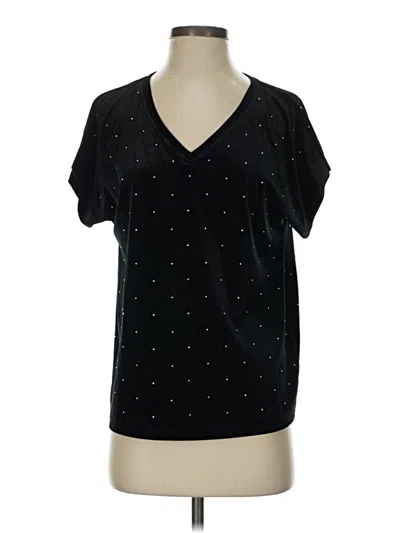 Pre-owned Sanctuary Short Sleeve Top Black Stars Pattern V-neck Tops