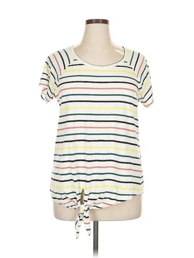 Pre-owned Sanctuary Short Sleeve Top Ivory Boatneck Tops In White