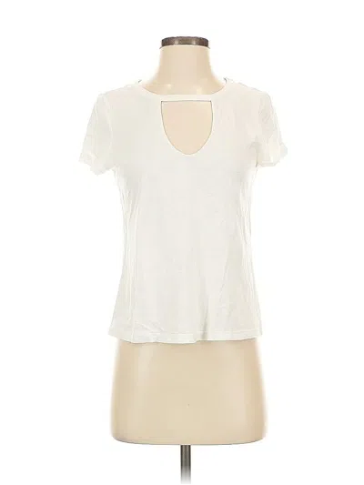 Pre-owned Sanctuary Short Sleeve Top Ivory Keyhole Neckline Tops In White