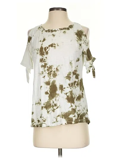 Pre-owned Sanctuary Short Sleeve Top Silver Tie-dye Pattern Cold Shoulder Neckline Tops