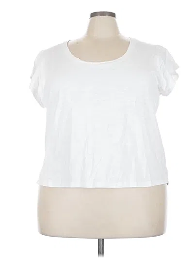 Pre-owned Sanctuary Short Sleeve Top White Scoop Neck Tops