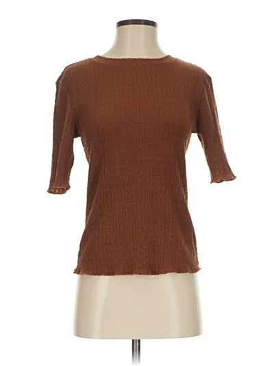 Pre-owned Sanctuary Short Sleeve Turtleneck In Brown