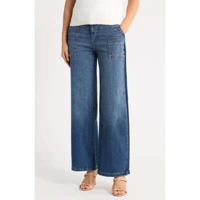 Sanctuary Side Seam Denim Shadow Jeans In Breaking Dawn Blue