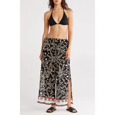 Sanctuary Side Slit Crop Cover-up Pants In Black