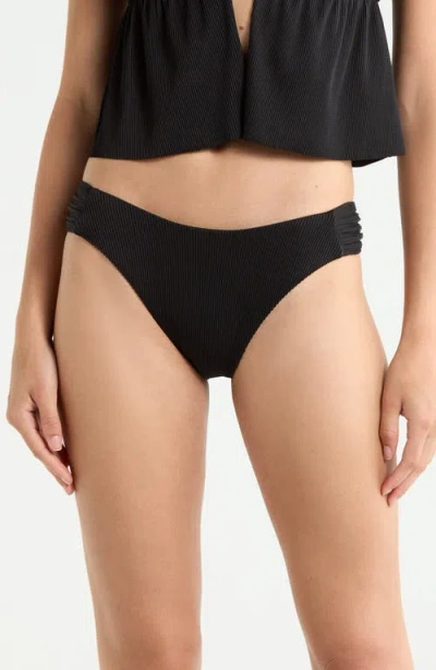 Sanctuary Side Tab Hipster Bikini Bottoms In Black